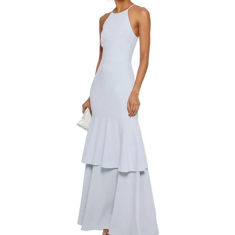 Halston Heritage silk crepe gown
